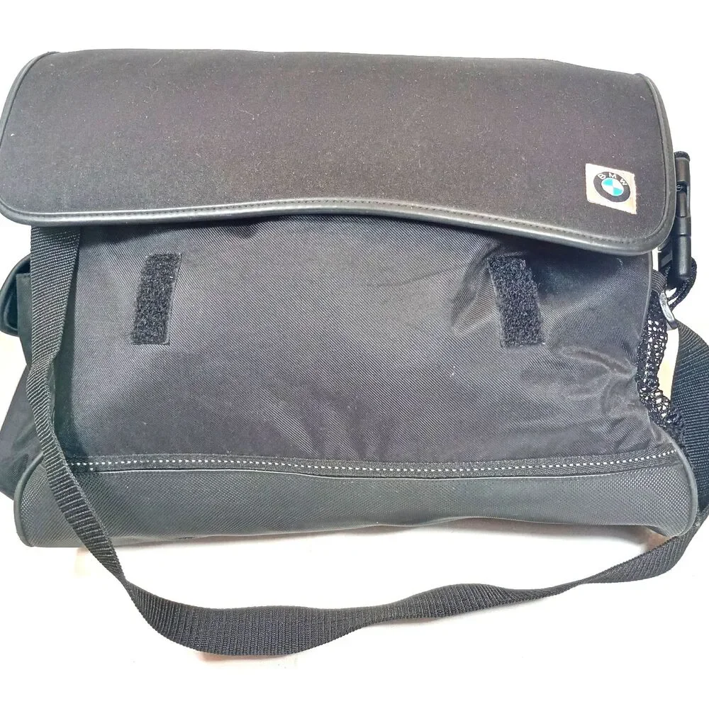 BMW Messenger Laptop Bag Black Shoulder Crossbody Briefcase Tech Travel Work